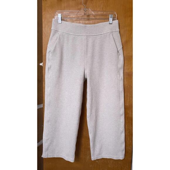 lululemon athletica Pants - Lululemon Ribbed Straight Leg Super High Rise Crop Pants Heather White Opal 10